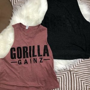 Gorilla gainz athletic cropped tank tops